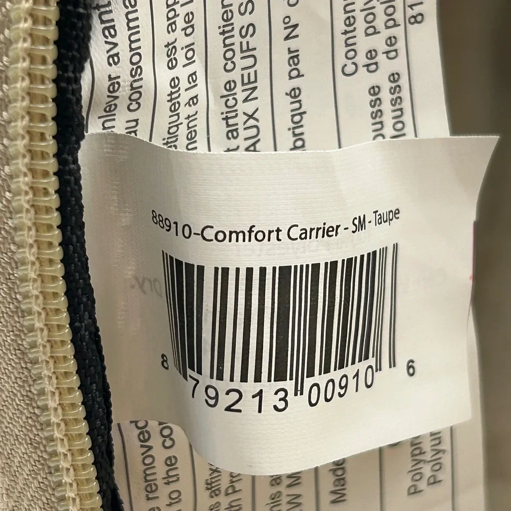 Bergan Comfort Carrier Taupe Small Pet Travel Bag Mesh Fleece Bed 16W x 12T x 8D